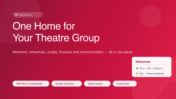 Was ist Theatilo? Eine Plattform für Theatergruppen